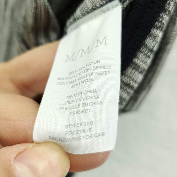 Cabi Horizontal Shrug Sweater Women Medium Heather Gray Knit Stretch Long Sleeve - Picture 5 of 7